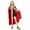 Red Youth, variant on KAWELL Adult Child Christmas Santa Claus Robe Hooded Cloak, Mrs Santa Claus Velvet Hooded Cape Christmas Robe