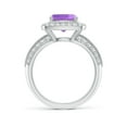 thumbnail image 2 of ANGARA Natural Twisted Rope Cushion 2.2 ct Amethyst Halo Ring in 14K White Gold for Women (Size-8mm) | February Birthstone, Birthday, Anniversary, Jewelry Gift for Women | Natural Amethyst Ring, 2 of 9