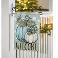 thumbnail image 5 of Welcome Fall White Teal Pumpkins Decorative Garden Flag, Blue Autumn Polka Dots Farmhouse Yard Outside Decorations, Thanksgiving Seasonal Burlap Outdoor Small Home Decor Double Sided 12x18, 5 of 6