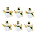 thumbnail image 1 of Juego de 6 servilleteros navideños de metal con forma de muñeco de nieve para decoración de mesa de comedor y fiestas navideñas., 1 of 11