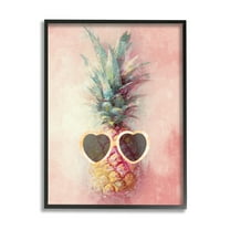 Stupell Industries Glam Pineapple & Sunglasses Food & Beverage Painting Black Framed Art Print Wall Art, 16 x 20