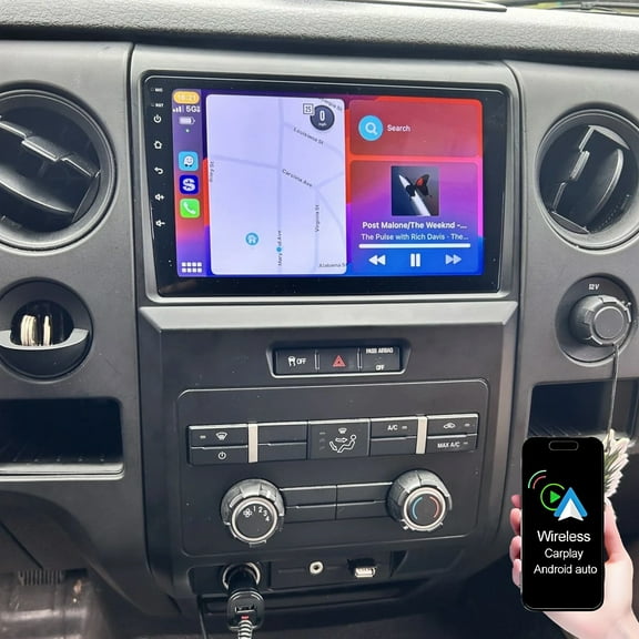 Gsuatey Car Radio Stereo for Ford F-150 2009-2014 with CarPlay Android Auto 9" Touch Screen support WiFi, GPS Navigation, RDS/FM, Bluetooth, Backup Camera