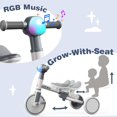 thumbnail image 2 of Triciclo infantil 5 en 1 Ridego con luz RGB y manillar para padres, 2 of 7