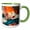 Green/White, variant on 3drose, Malaysia, Malacca. Closeup of Koi Fish., 11oz Mug