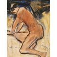 thumbnail image 2 of Christian Rohlfs 19x24 Black Ornate Framed Double Matted Museum Art Print Titled: Kneeling Act (1916), 2 of 5