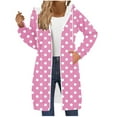 thumbnail image 2 of AGWOLF Long Hoodies for Women Cute Dot Print Hooded Jacket Casual Long Sleeve Oversized Sweatshirts with Pockets, 2 of 6