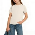 thumbnail image 5 of Abtuhar Boys Girls Summer Short Sleeve Round-Neck Blouses & Shirts Solid Color Casual Top, 5 of 5