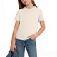 thumbnail image 4 of Blusas y camisas de manga corta con cuello redondo, color liso, para niños, camisetas de manga corta con cuello redondo, tallas medianas y grandes, top informal y cómodo, top de poliéster para niña, 4 of 7