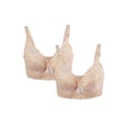 thumbnail image 1 of Sostén con aros de flores acolchado de cobertura total para mujer de tallas grandes INSPIRE CHIC Beige-2 Pcs 40/90 Ajuste 38B/C, 1 of 1