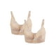 thumbnail image 1 of Sostén con aros de flores acolchado de cobertura total para mujer de tallas grandes INSPIRE CHIC Beige-2 Pcs 40/90 Ajuste 38B/C, 1 of 1