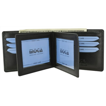 - Moga Mens Multi Credit Card ID Holder Bifold Wallet Handmade Leather Quality 91852 (C) Brown