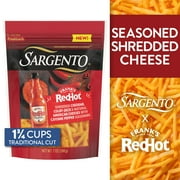 Sargento Frank’s RedHot Natural Cheddar, Colby Jack, and American Shredded Cheese with Cayenne Pepper Seasoning, Traditional Cut, 7 oz