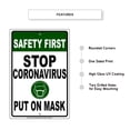 thumbnail image 2 of Stop Safety First Contagious Disease Cover Your Face Novelty Display Unique Office Notice Outdoor Health and Safety Aluminum Metal Sign 12"x18", 2 of 5