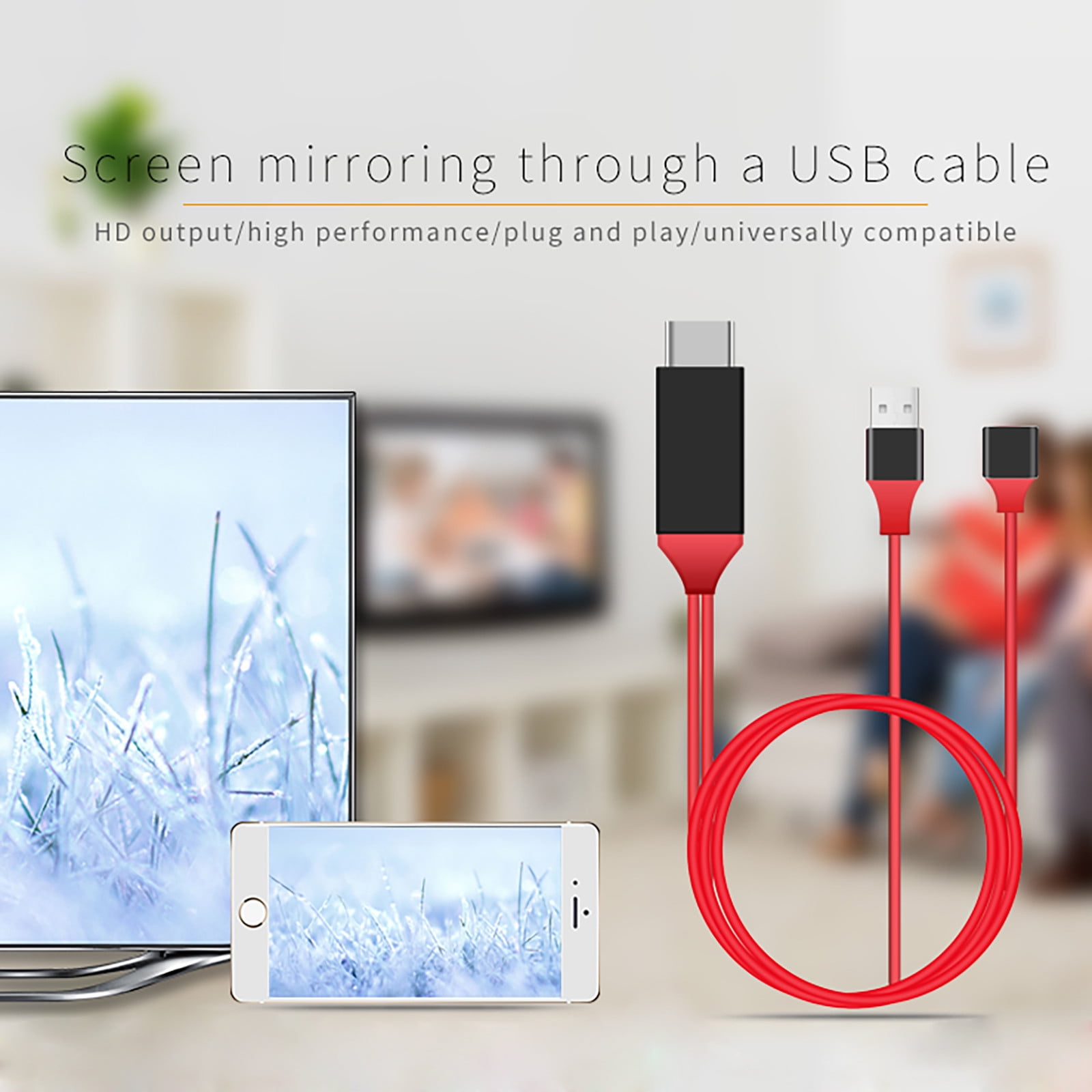 Samsung Smart Connect Iphone To Samsung Tv Usb HDMI Cable 1080P