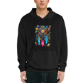 thumbnail image 1 of Chandail à Capuchon en Molleton pour Hommes avec Cordons de Serrage, Manches Longues, Tenue Décontractée – Design Attrape-Rêves Vibrant, Confort Douillet pour Style Quotidien et Ambiance Spirituelle, 1 of 6