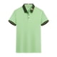 thumbnail image 3 of Mens Casual Manga Corta Botón Abajo Camisas de Color Sólido Botón Turndown Cuello Blusa Camisa, Poliéster, 3 of 5