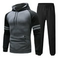 thumbnail image 3 of Men's Track Suits 2 Piece Set Hoodies And Sweatpants Sets 2025 2026 Casual Jogging Gym Sweat Suits Athletic Jogging Fall Winter Tracksuit (Dark Gray, L), 3 of 3
