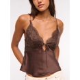 thumbnail image 5 of Women Polka Dot Print Tank Top Lace Trim Bralette Spaghetti Strap Y2k Camisole Red Polka Dots XL, 5 of 9