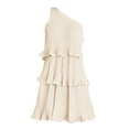thumbnail image 6 of JBXKXYW Womens Summer Dresses Women's 2024 Summer Sleeveless Mini Dress Boho One Shoulder Ruffle Tiered Layered Chiffon Flowy A Line Sundresses Beach Dress (Beige,M), 6 of 6