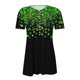 thumbnail image 2 of TaTaai Women's St. Patrick's Print Top, Soft Cotton Lightweight, Relaxed Fit, Short Sleeve V-Neck, Button Ruching, Pullover, Holiday Casual Daily Spring Summer Wear Multi-Color Gift, 2 of 5