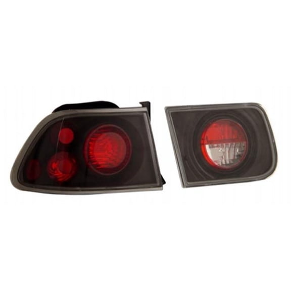 ANZO 1996-2000 Honda Civic Taillights Black