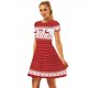 thumbnail image 2 of Vestido de fiesta con estampado retro de Navidad y cuello redondo para mujer Vestido de manga corta Pompotops ghjkhdj10090, 2 of 7
