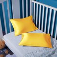 thumbnail image 5 of Flxxie Silk Satin Toddler Pillowcases with Envelope Closure, Ultra Soft Travel Pillow Covers, Small Pillowcases for Kids, Yellow, 14" x 20", 2 Pack, 5 of 5