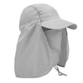 thumbnail image 3 of Outdoor Hat, Sun Protection Curved Brim Hiking Hat Button Design Detachable Face Cover With Neck Cover For Outdoor Activities Light Gray, 3 of 8