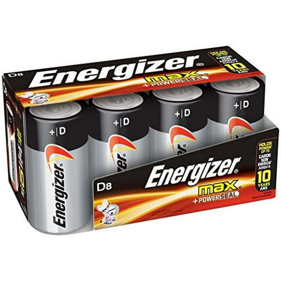Energizer Max Premium Alkaline Batteries, D Cell (8 pack) NEW FREE SHIPPING