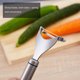 thumbnail image 4 of Pelador de frutas de acero inoxidable Pelador de frutas ultra afilado Cortador de verduras Herramienta mágica de cocina Irfora Policía, 4 of 7