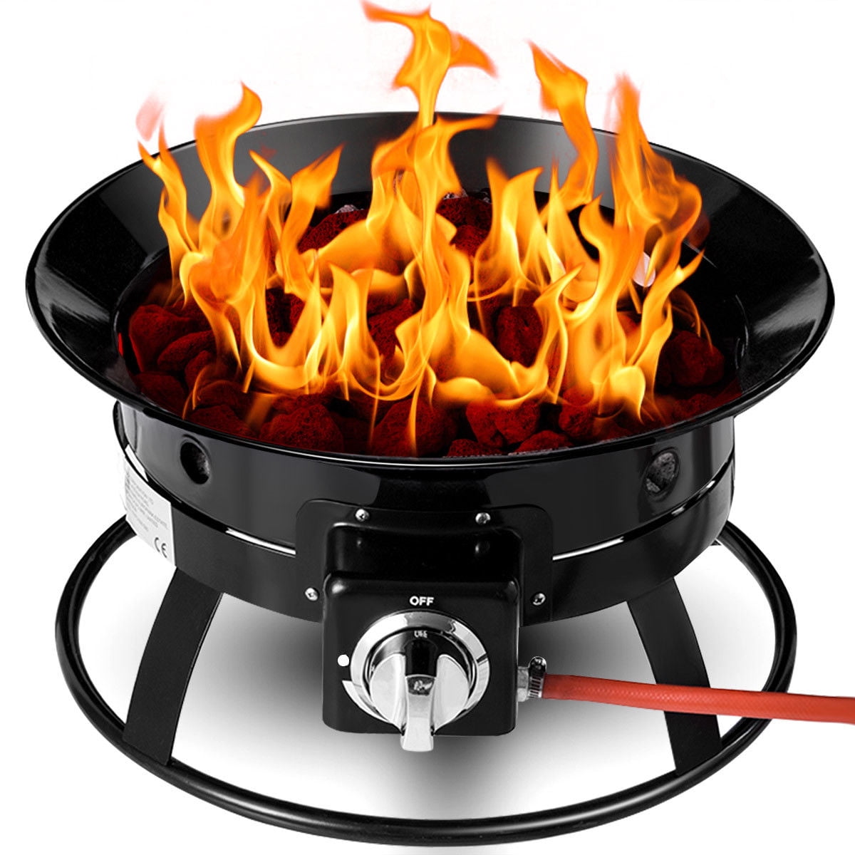 Costway Portable Firepit Outdoor 58,000 BTU Propane Patio Lava Rocks Camping Events by Costway
