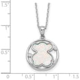 thumbnail image 4 of Sterling Silver Rh-Plated Cz Cr Opal Inlay Bear 16In W/2In Ext Necklace (Width 17.75) (Length 18) - Jbsp, 4 of 5