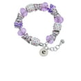 thumbnail image 2 of Delight Jewelry Silvertone Disc 1/2'' Initial - e - Purple Butterfly Bead Charm Bracelet, 7"+1" Extender, 2 of 5