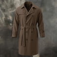 thumbnail image 4 of Hulanddfd Mens Coat Double Breasted Belted Trench Coat, Long Windbreaker with Pockets & Button Cuffs, Elegant Outerwear, 4 of 8