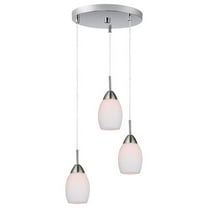 Woodbridge Lighting Olivia 3-Light Glass Cluster Pendant in Satin Nickel/Opal