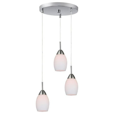 Woodbridge Lighting Olivia 3-Light Glass Cluster Pendant in Satin Nickel/Opal