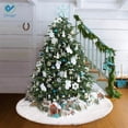 thumbnail image 3 of Deago 48 inches Christmas Tree Skirt Large Snowy White Faux Fur Xmas Tree Skirts Rug For Party Home Decorations Ornaments, 3 of 10