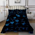thumbnail image 1 of Erosebridal Geometric Hexagon Quilt Sets for Queen Size Bed,Gradient Bed Set,Neon Decor,Lightweight,3pcs, 1 of 5