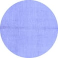 thumbnail image 1 of Ahgly Company Indoor Round Abstract Blue Modern Area Rugs, 4' Round, 1 of 4