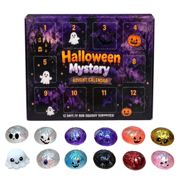 Halloween Dumpling Toys - Halloween Mystery Advent Calendar, 12 Days Of Spooky Bao Bun Surprises for Adults