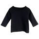 thumbnail image 1 of Camiseta de manga larga para niños Laklulu, camiseta de algodón con cuello redondo para niños, camiseta de fondo liso (negra), 90 cm, 1 of 5