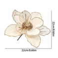 thumbnail image 3 of Torqee Artificial Poinsettia Flowers, Christmas Fake Floral Stems with Velvet Petals, Winter Holiday Home Decor, White, 8.7x8.7in, 3 of 4