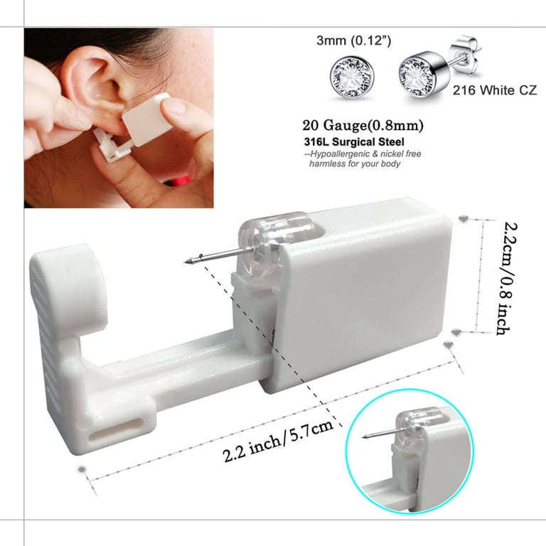 2 Pack Safety Ear Piercing Kit Disposable Self Ear Piercing Gun with Ear  Stud201