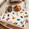 thumbnail image 3 of Cute Butterfly Dragonfly Placemats Set of 4 Farmhouse Botanical Floral Beige Place Mats Indoor Wipeable Table Mats Washable Dining Table Placemats for Kitchen Holiday Party Home Decor 13x19 Inch, 3 of 9