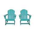 thumbnail image 5 of GARDEN Set of 2 - Plastic Outdoor Rocking Chairs for Patio Porch, Turquoise, 5 of 9