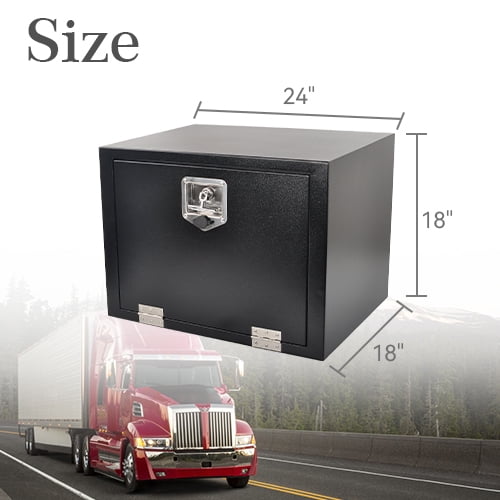 FGJQEFG 24 Inch Steel Truck Tool Box Trailer Underbody Toolbox 24 x 18 x 18 Black