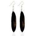 thumbnail image 2 of fastboy Multicolor Black Feather Dangle Earrings Bohemia Folk Style Silver Color Drop Earrings, 2 of 2