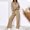 12-Lounge Sets-Khaki, variant on SELONE Womens Lounge Sets 2 Piece Outfits Long Sleeve Pullover Tops Long Wide Leg Pants Crew Neck Casual Polyester Baggy Fit Fashion Suits Solid Sweat Suits Streetwear Fall Wintern Clothes Army Green