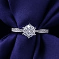 thumbnail image 2 of Dash Jewel 1.9 Ct Round Cut VVS1/D Lab Created Simulated Diamond Engagement Ring - 14k White Gold Plated - Elegant Solitaire with Accents Design - A Perfect Choice for Your Forever Love Story, 2 of 3