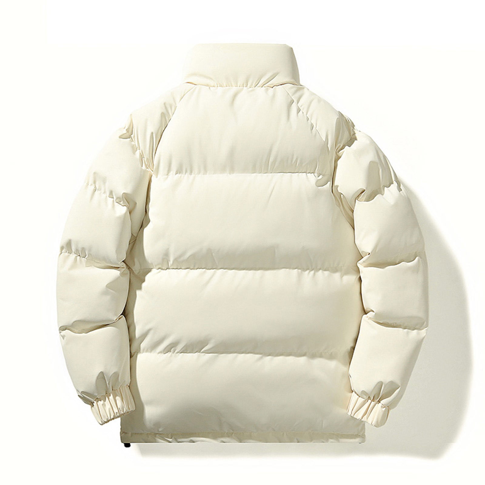 Xysaqa Men's Puffer Jacket Full Zip Stand Collar Winter Bubble